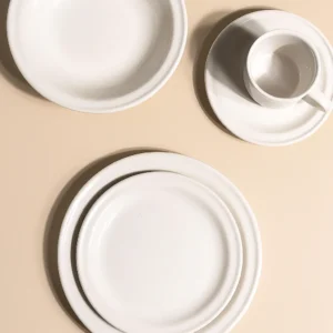 Vajilla de Porcelana blanca. Set 4 piezas