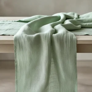 Camino de mesa de color verde menta 280cm