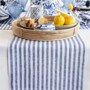 Camino de mesa rayas azul/blanco